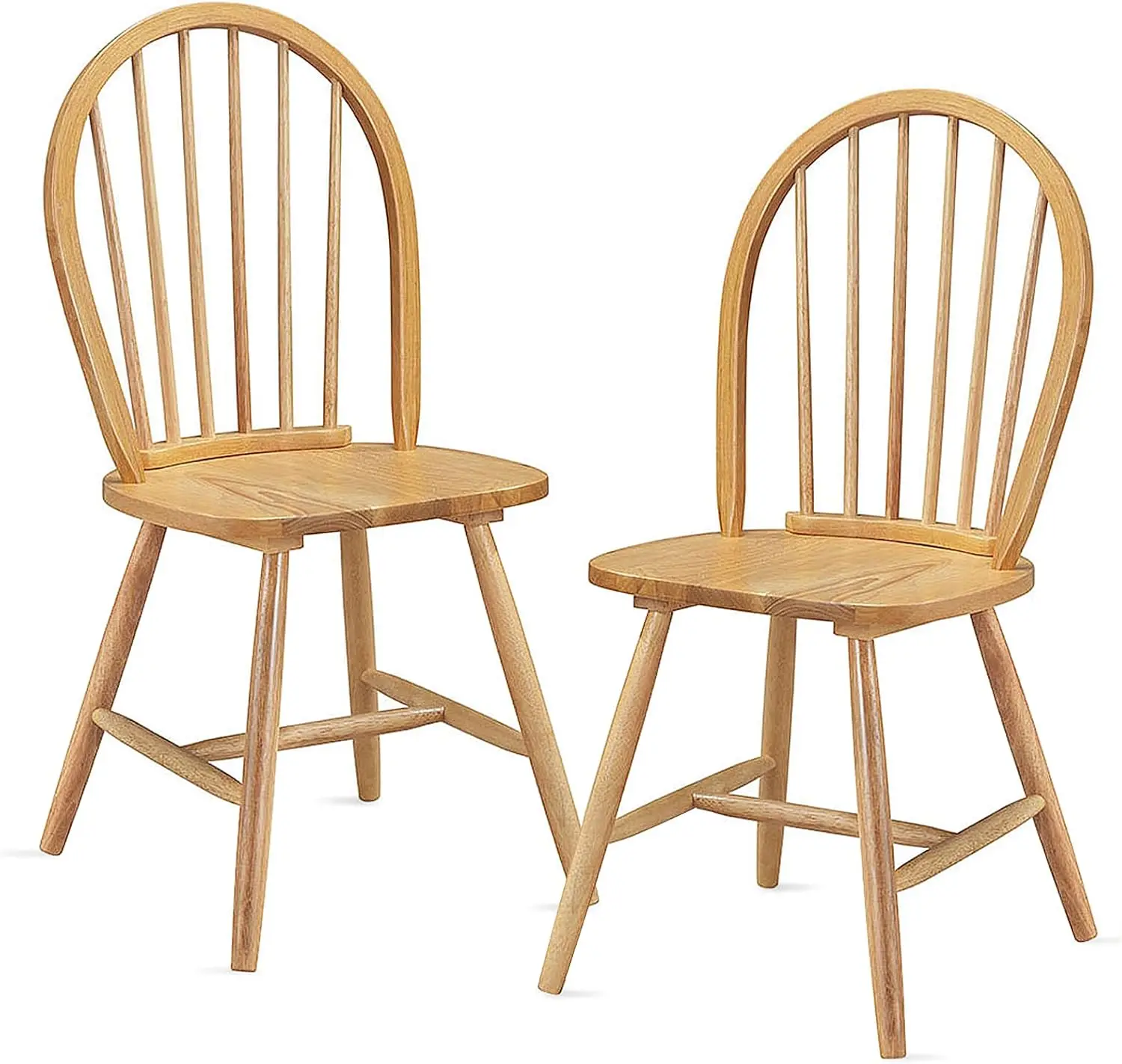 18 Inch Wood Dinning Chairs Set of 2, High Back Spindled Rubberwood Winsome Seating Chair for Kitchen Living Room Farmh