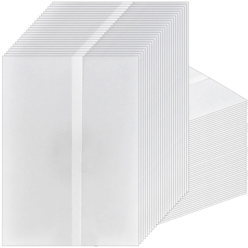 

HOT-150Pcs Pre-Folded Vellum Jackets For 5 X7 Invitations White Translucent Arts And Crafts Vellum Paper Wedding Invitations