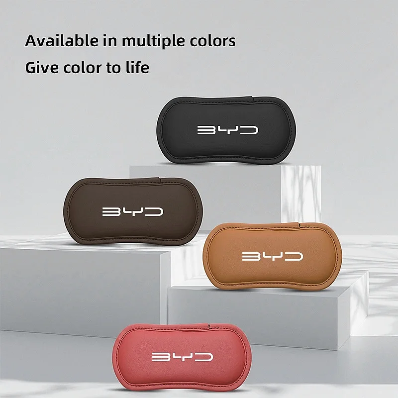 BYD Logo Soft Leather Knee Leg Rest Pad For Atto 3 Seal Dolphin Han Tang Song Yuan Hand Arm Support Car Interior Trim Parts