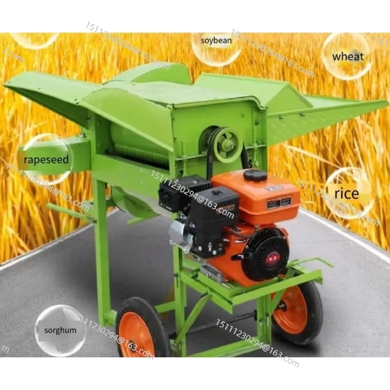 100-200KG/H Wheat Thresher Agricultural Soybean Sorghum Sesame Rice Threshing Machine Full Feeding Wheat Threshing Machine