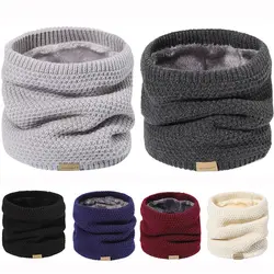 Casual Thickened Lining Neck Gaiter Knitted Keep Warm Ski Tube Scarf Cold-proof Collar Men & Women