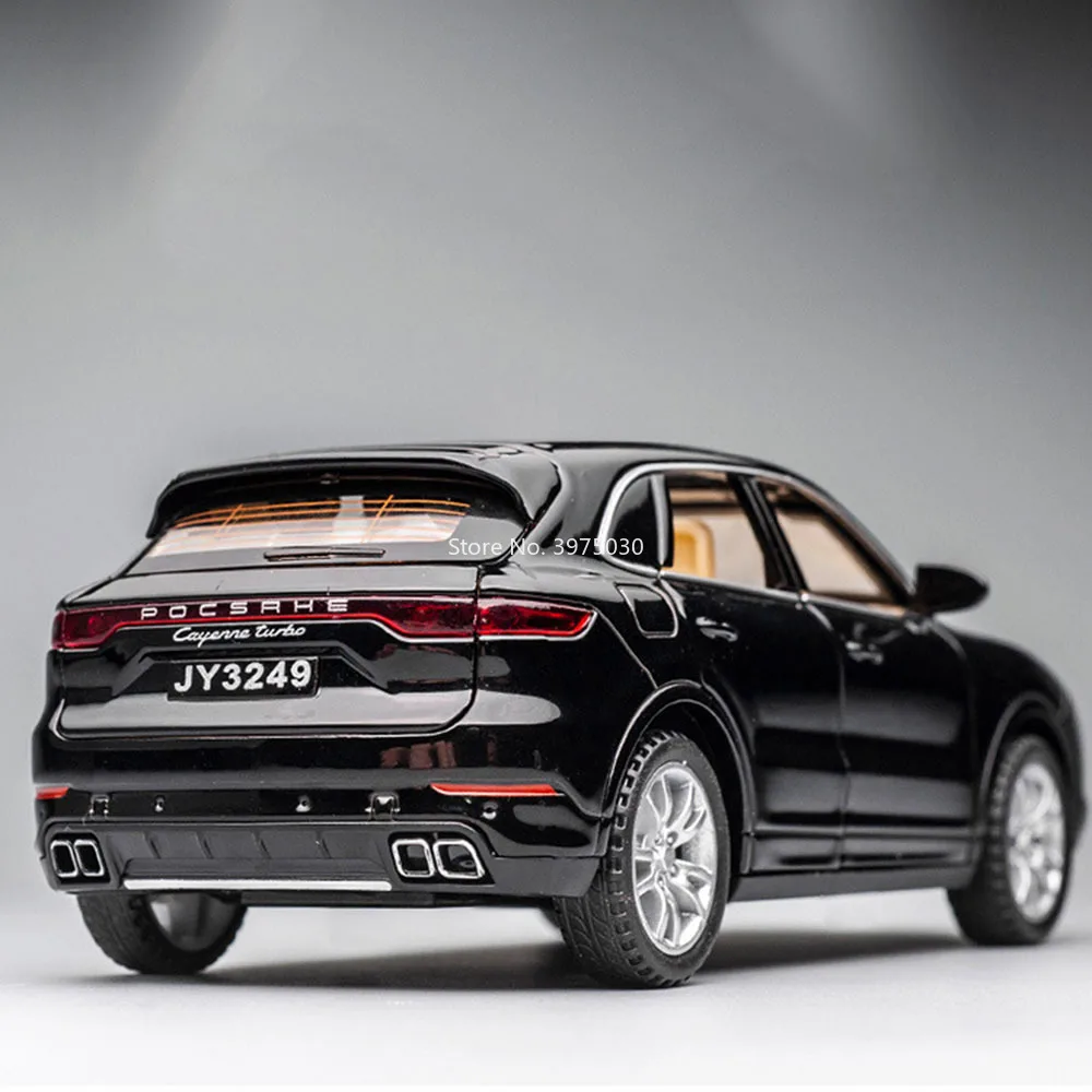 1:32 Cayenne Macan Cars Alloy Toys Diecast Models Wheel Pull Back Vehicles 6 Doors Opened Miniature SUV for Child Adult Gifts