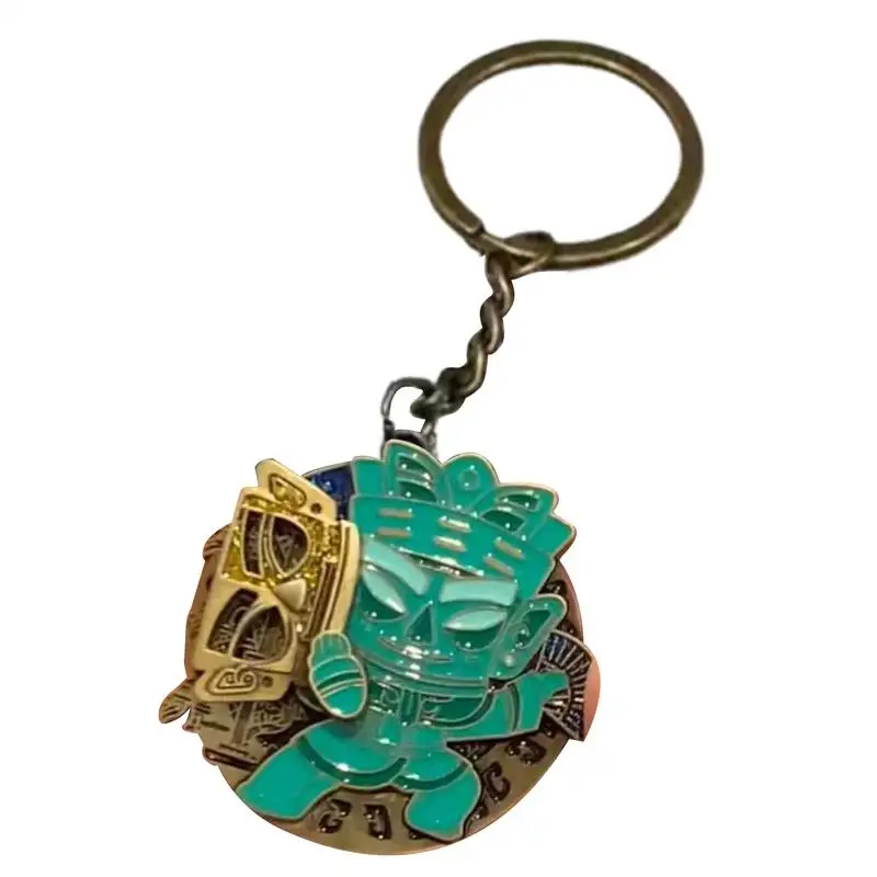 Sanxingdui Pendant Sanxingdui Face-Changing Wallet Charm Keyring Creative Sanxingdui Ruins Car Key Holder Antique Bronze Bag Key