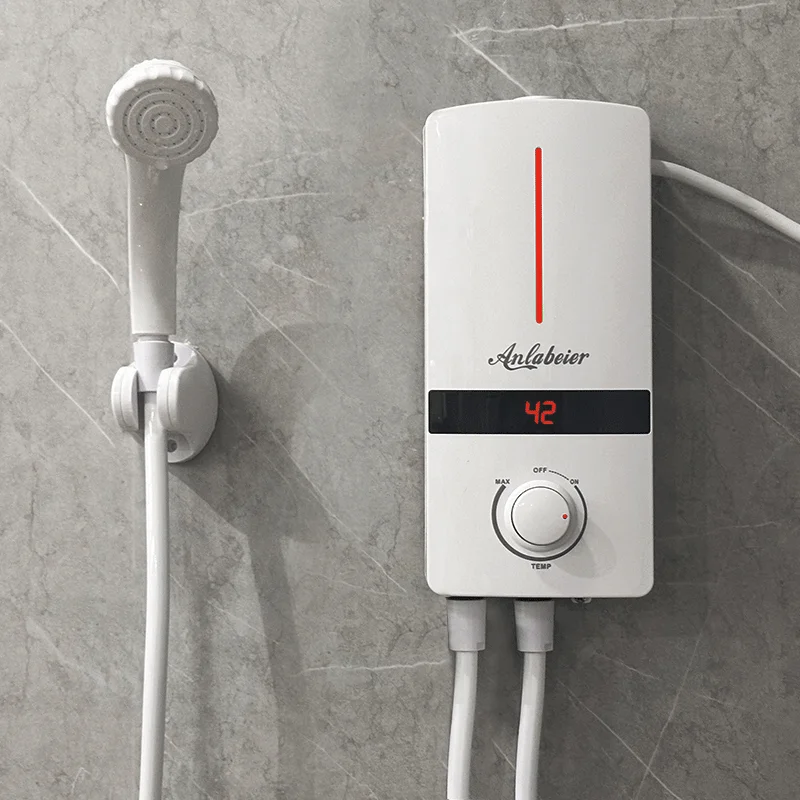 

Easy Knob Switch Control Temperature 55 Degree Electric 220V 5.5KW Instant Tankless Water Heater for Bathroom Kitchen