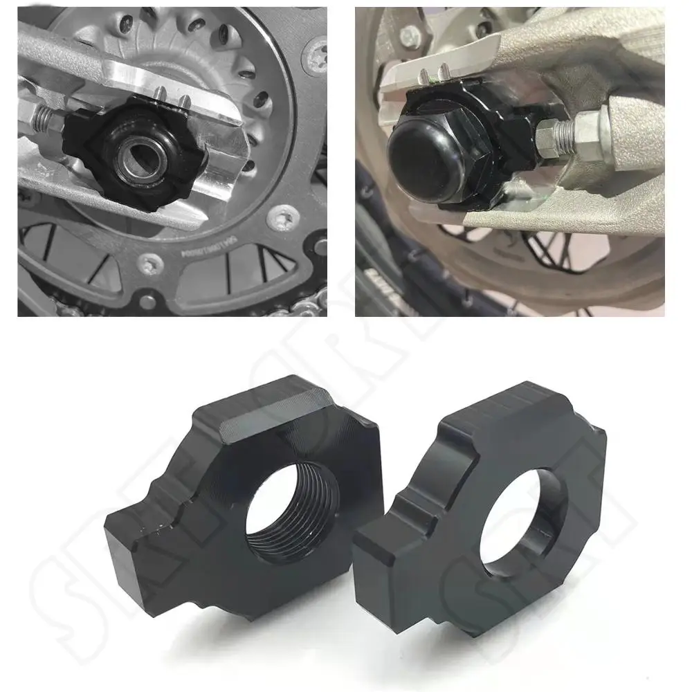 

Fits for Husqvarna TE250 TE250i TE300 TE300i FE250 FE501 TE FE 125-501 Motocross Rear Axle Spindle Chain Adjuster Blocks 20 MM
