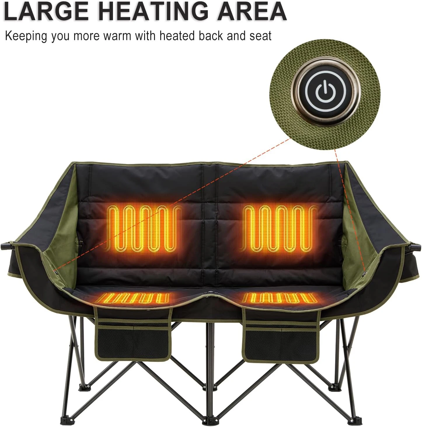 مصنع مخصص المحمولة زوجين ساخنة مقعد مزدوج أثاث خارجي الترفيه الفاخرة كسول للطي التخييم حديقة كراسي الشاطئ