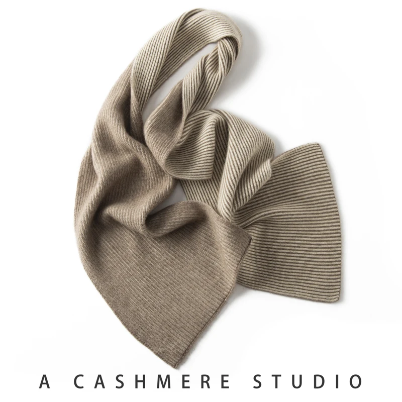 Autumn Winter Thickened Shawl Warm Cold-Resistant Versatile Double Knit Cashmere Scarf Stylish Knitted Wrap for Fashionable Look