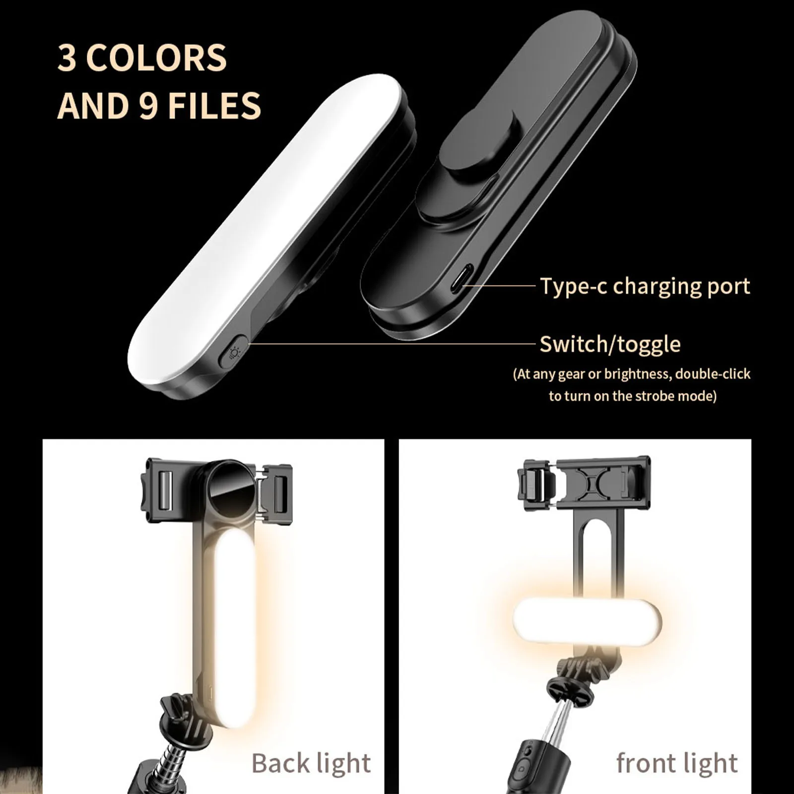 L15 1.11M Bluetooth Selfie Stick W/ Removable Fill Light Stable Foldable Remote Control Tripod Stand for Huawei Xiaomi Iphone