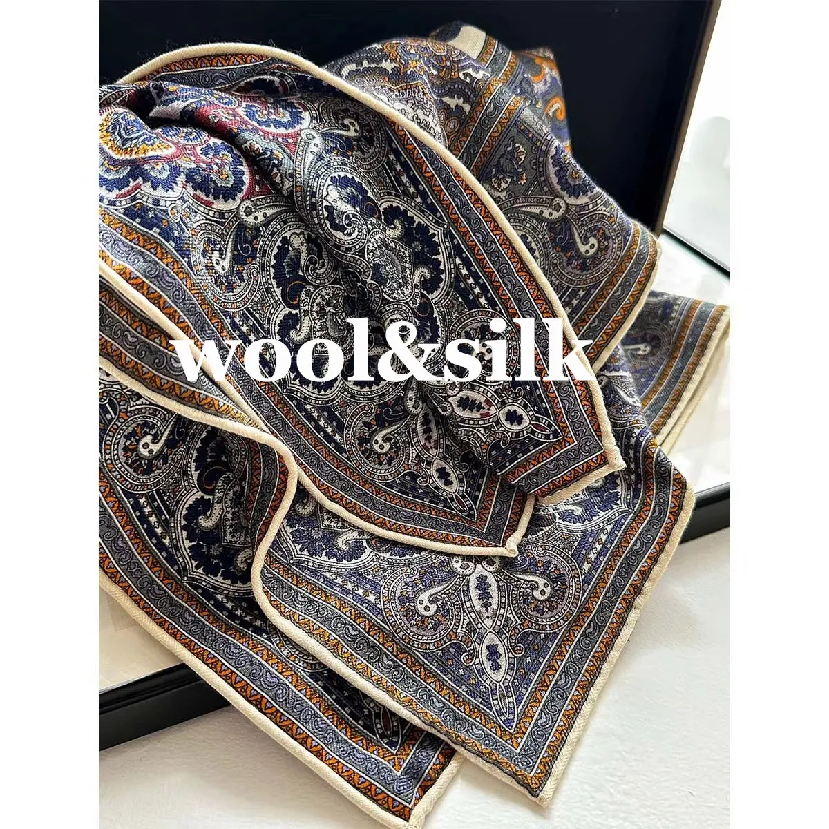 

Fashion 82% wool 18% Real Silk Scarf for Women Shawls Wraps Foulard new Scarves Pashmina Female Hijab Bandana bufanda Poncho
