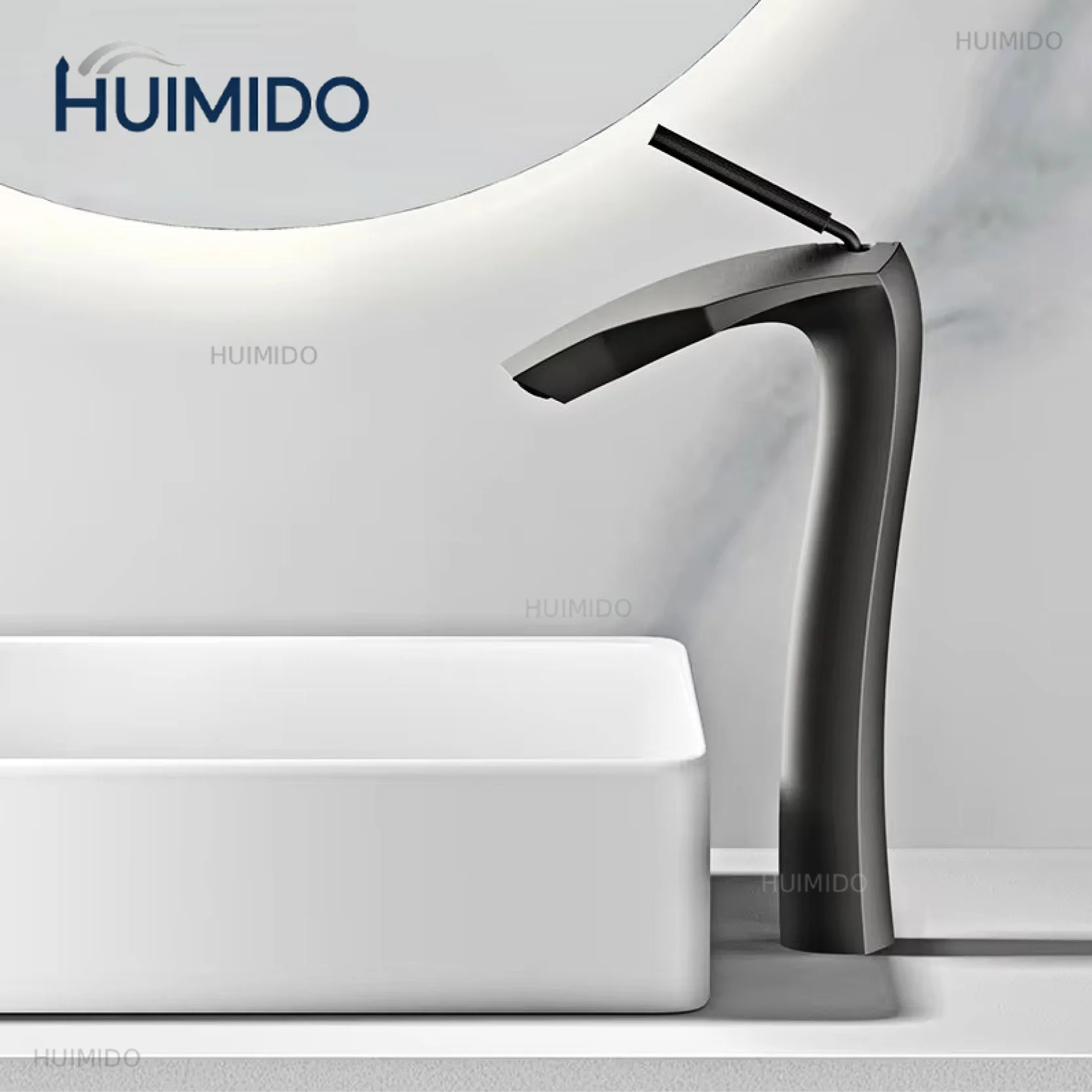Luxury Brushed Gold Brass Bathroom Faucet Modern Ceramic Cartridge Basin Mixer Tap Hot&Cold Water Deck- Mounted Sink Fixtures