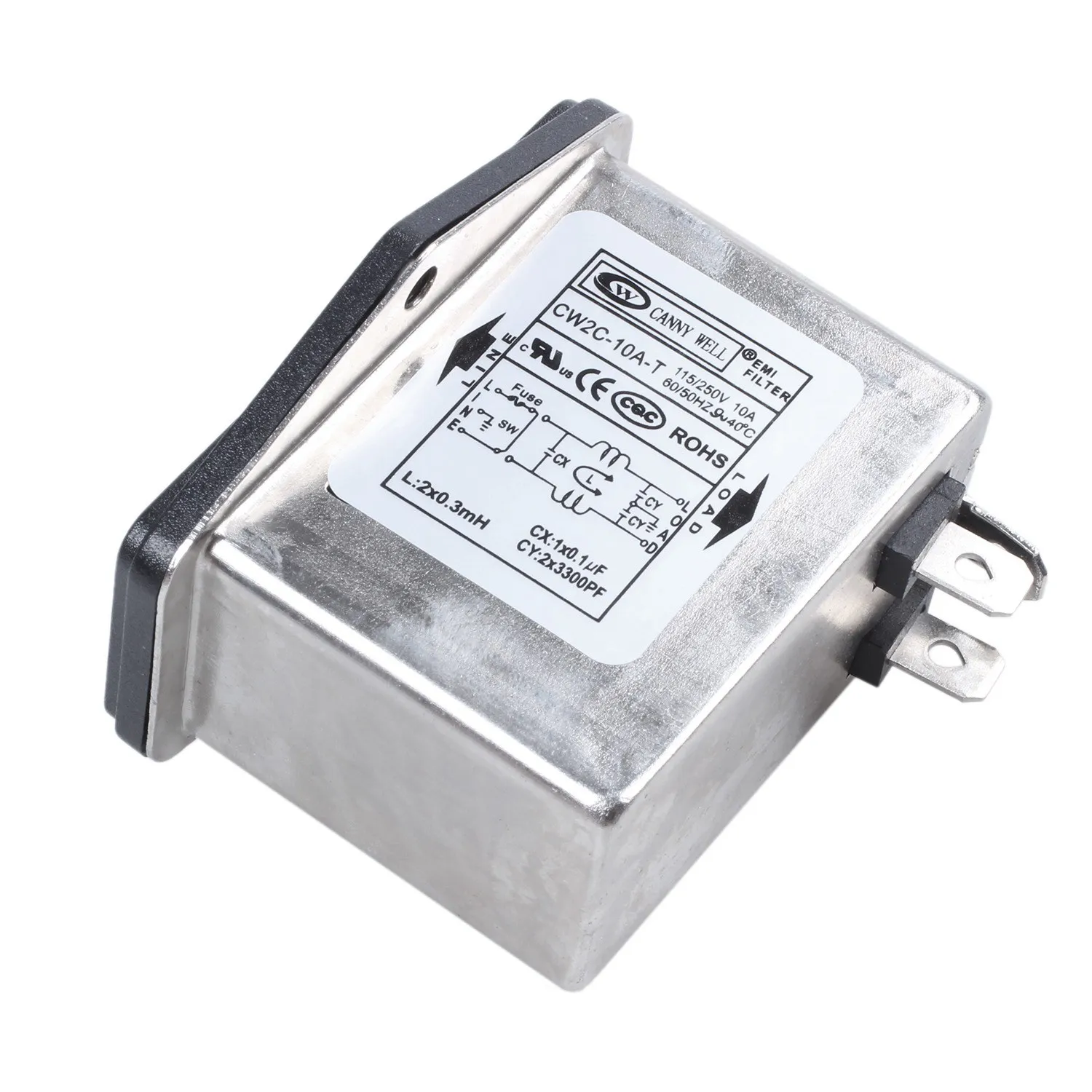 A93P 2 Pcs Accessories: 1 Pcs Solder Lug Terminals IEC 320 C14 EMI Filter & 1 Pcs DM 55-1 LCD Digital Voltmeter US Plug