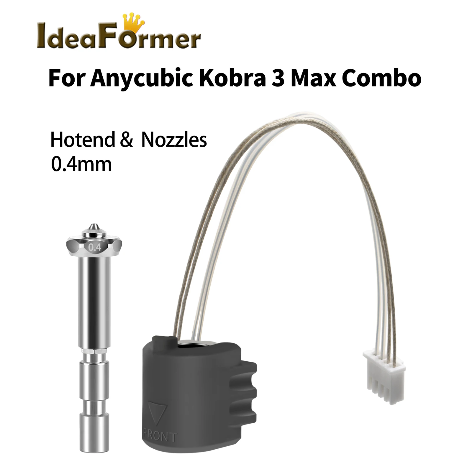 

For Anycubic Kobra 3 Max Hotend 0.4mm Hotend For Kobra 3 Max Combo Quick-Swap Integrated Hardened Steel Nozzle