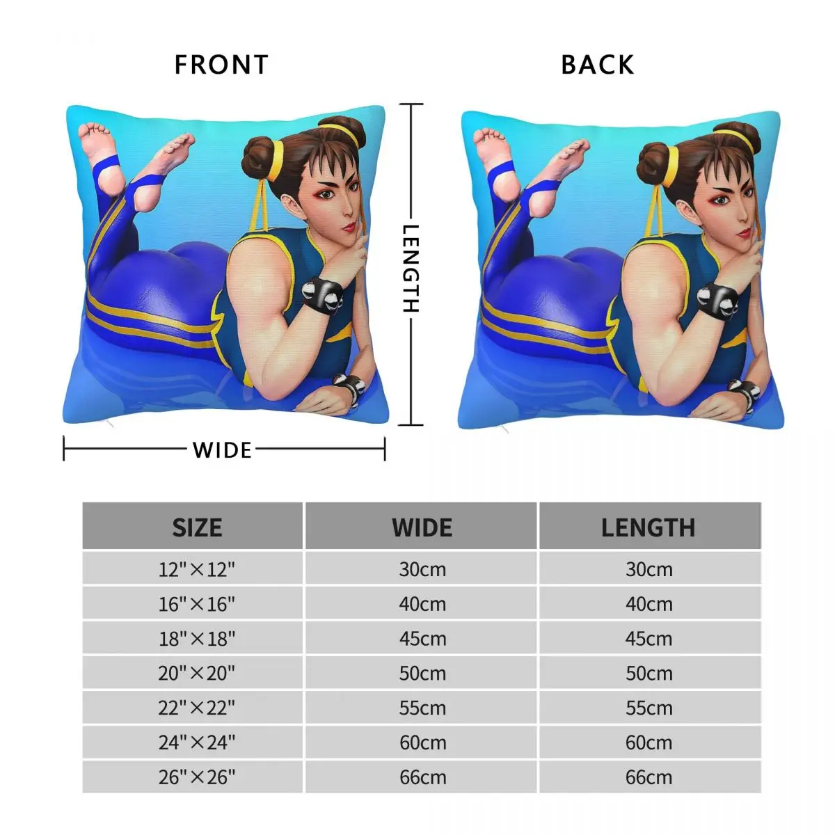 Street Fighter Chun-Li Pillowcase Polyester Linen Velvet Printed Zip Decor Pillow Case Sofa Cushion Cover 45x45