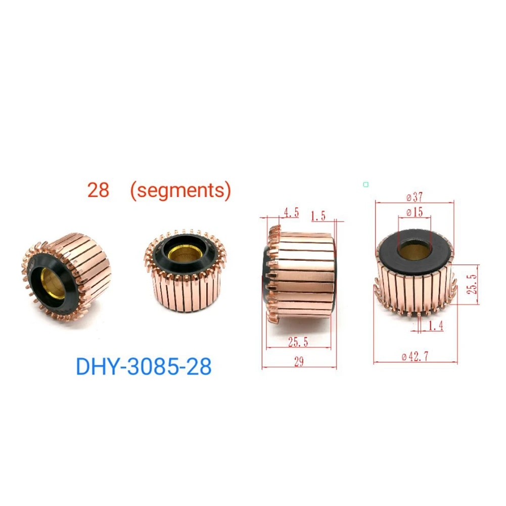 

1Pc Motor Commutator 37 X 15 X 25.5(29) Mm 28P Teeth Copper Hook Type Electrical Motor Commutator Power Transmission