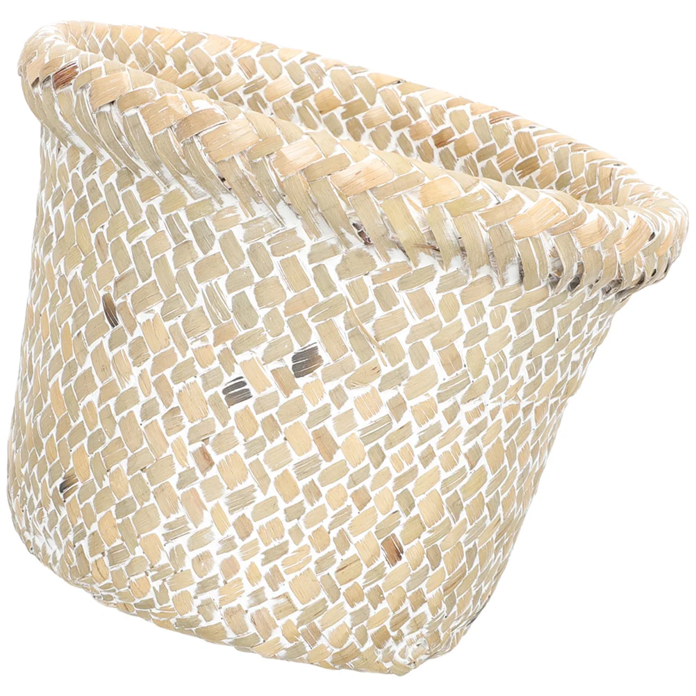 Wastebasket Sundries Storage Rattan Kitchen Trash Versatile Home Weaving Woven Bin