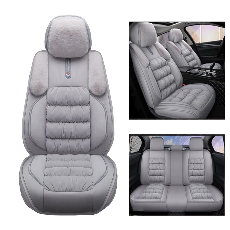 Car Seat Covers Seat Cushion With Backrest Pad Anti Scratch Chair Protector Universal Winter Five Seater Car Seat Cover