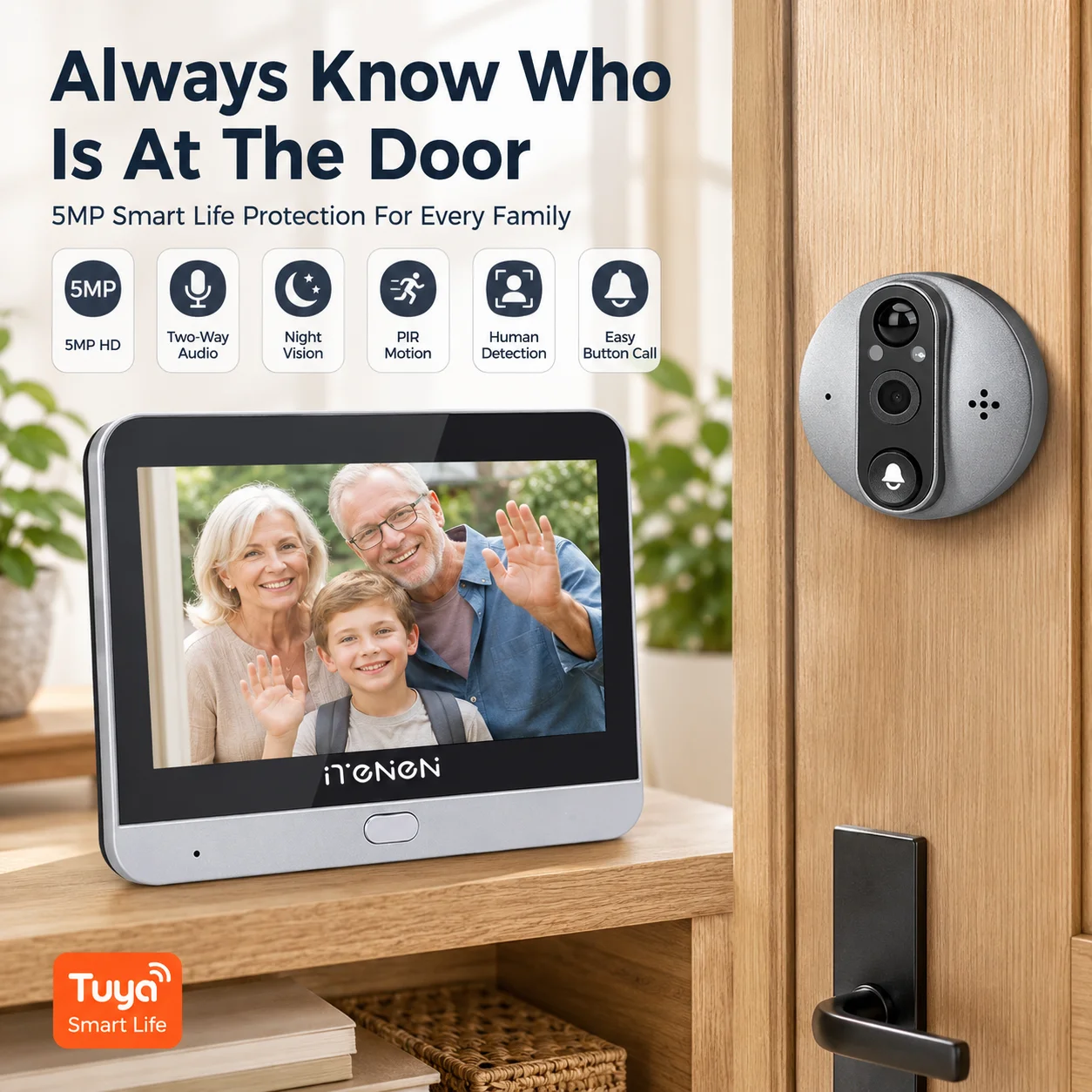 Peephole Camera Viewer - 4,3 inch Tuya Smart Life 5MP