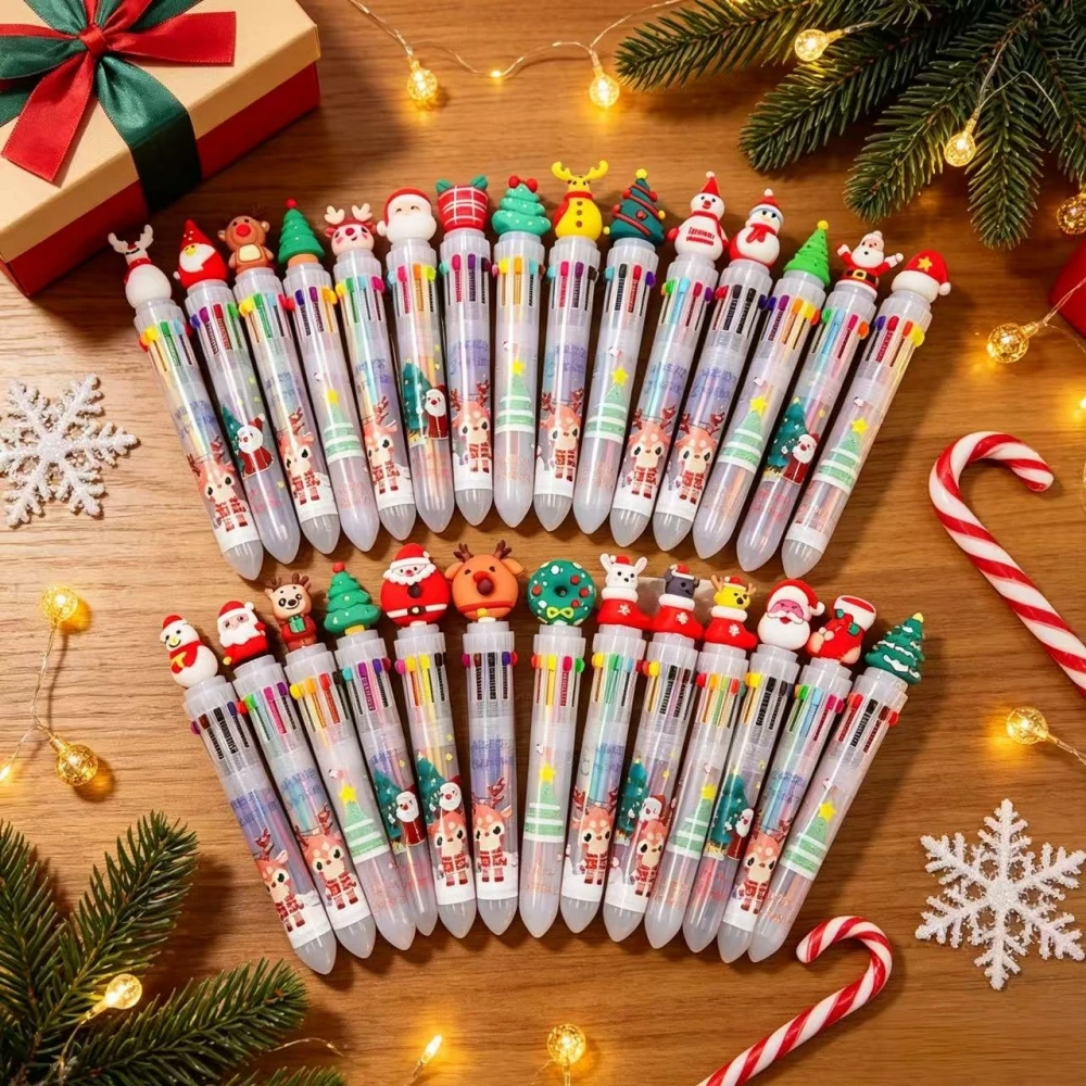 6–24 Stück, 16 cm, Weihnachts-Kugelschreiber in 10 Farben, als Gastgeschenk für Weihnachts- und Neujahrsfeiern, als Geschenk für den Heiligabend, als Preis oder als Werbegeschenk.