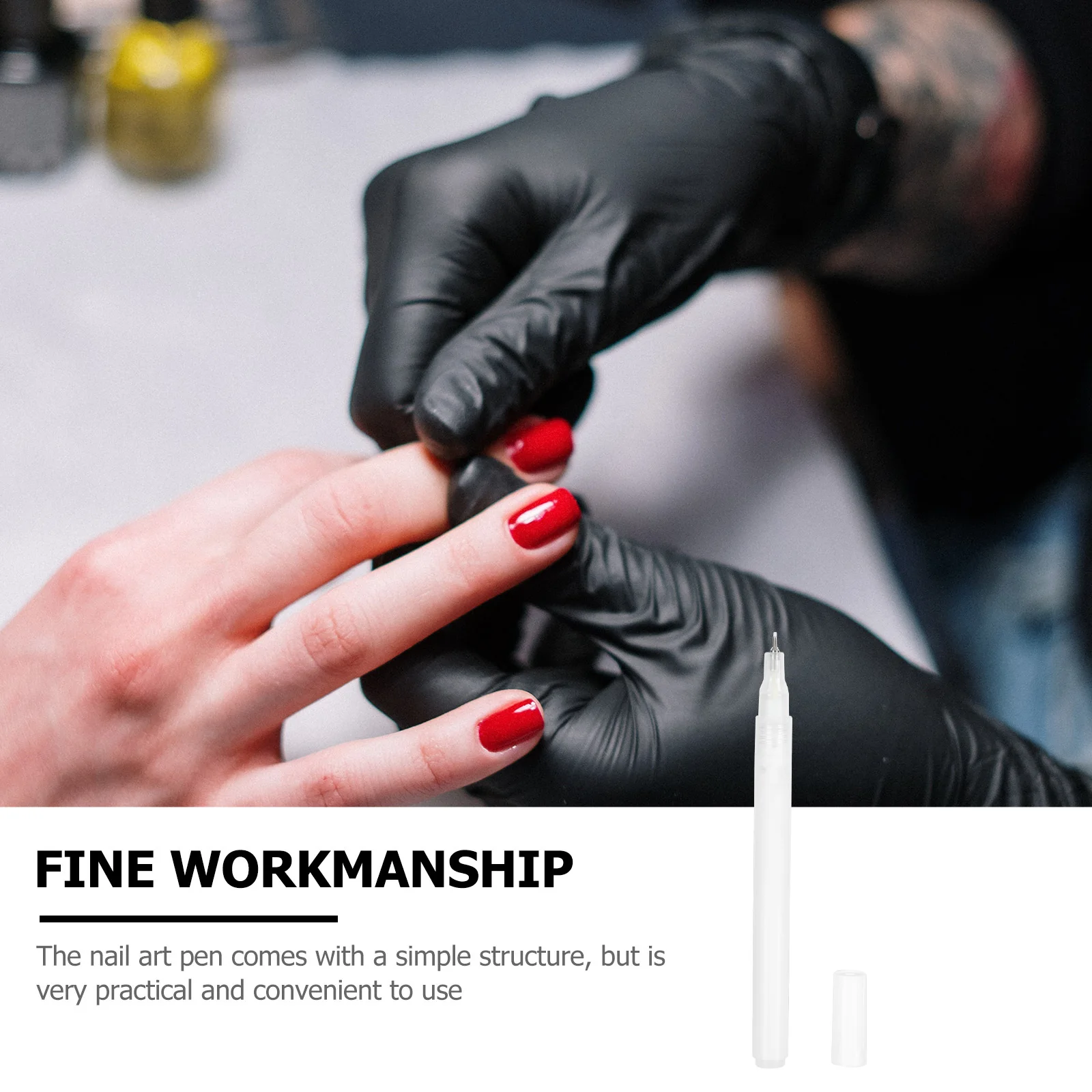 1 قطعة قلم جرافيتي مقاوم للماء أداة فنية عملية للأظافر مادة PP تدوم طويلاً مقبض مريح سهل التشغيل أظافر ذاتية الصنع #6