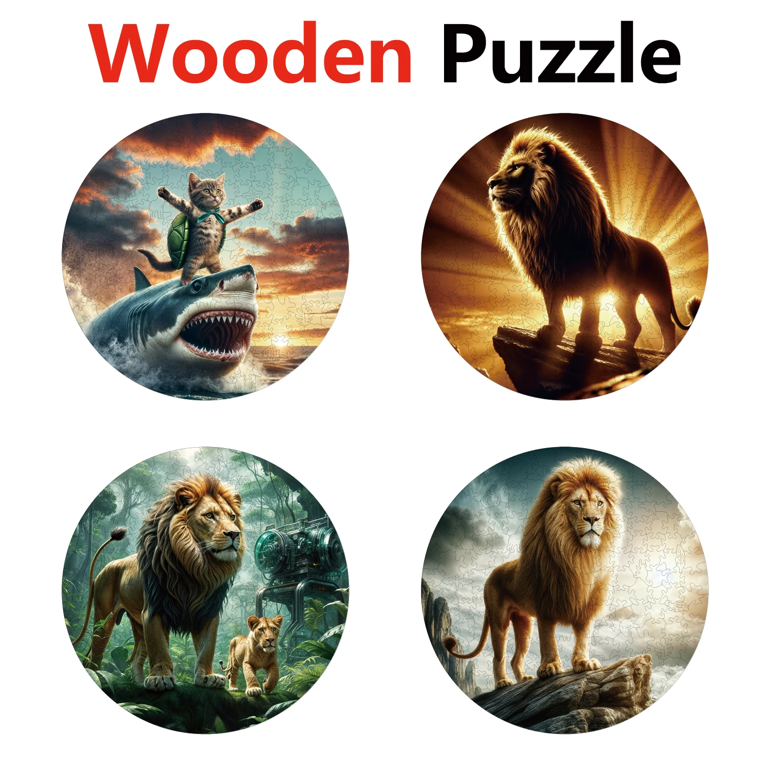 

Cat Lion Animal Puzzles High Quality Jigsaw Puzzle Wooden Puzzle Best Christmas Gift
