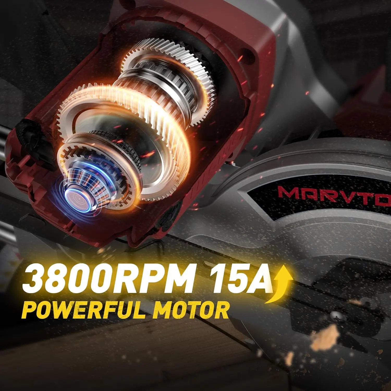 10/12 Inch Single/Dual-Bevel Sliding Compound Miter Saw, 5000/3800RPM, 0-45°, 15 Amp, 36T Blade Precision Cutting Power Saw