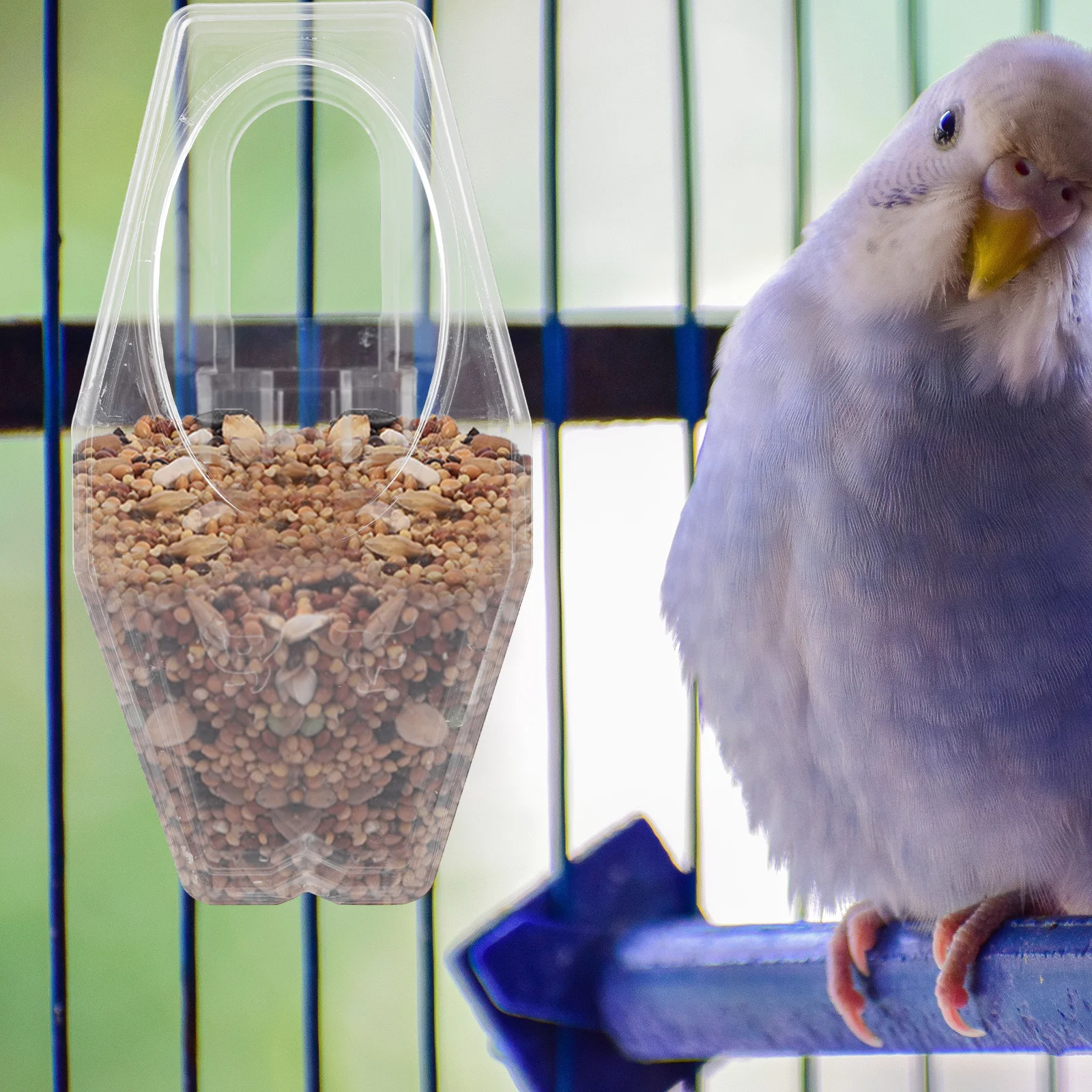 

Bird Feeder Hanging Parrot Food for Cage Vegetables Peony Plastic Moderate Capacity