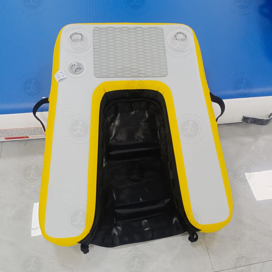 Dog Using Summer Water Play Pet Floating Dock Dwf Inflatable Dog Ladder Water Floating Swimming Equipment