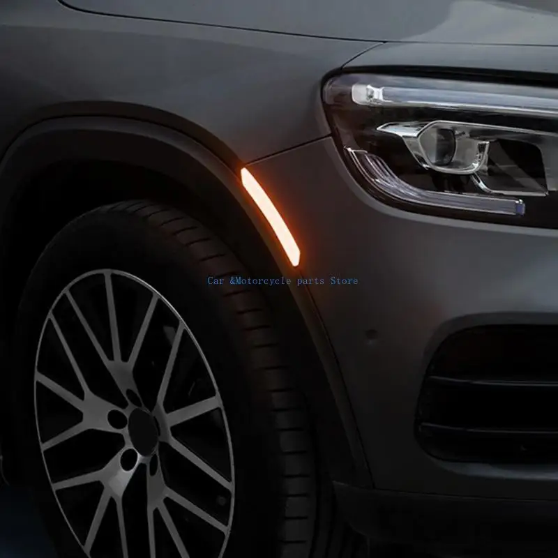 

Y9UC 2pcs Auto Reflector Stickers Car Side Marker Sticker Car Accessories Reflective Trim Car Wheel Eyebrow Stickers Decal