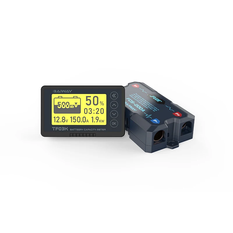 TF03K Coulomb Meter Electric Car Touring Car Battery Level Indicator Voltmeter Amperemeter 12V 24V Capacity Detector 8-120V 200A