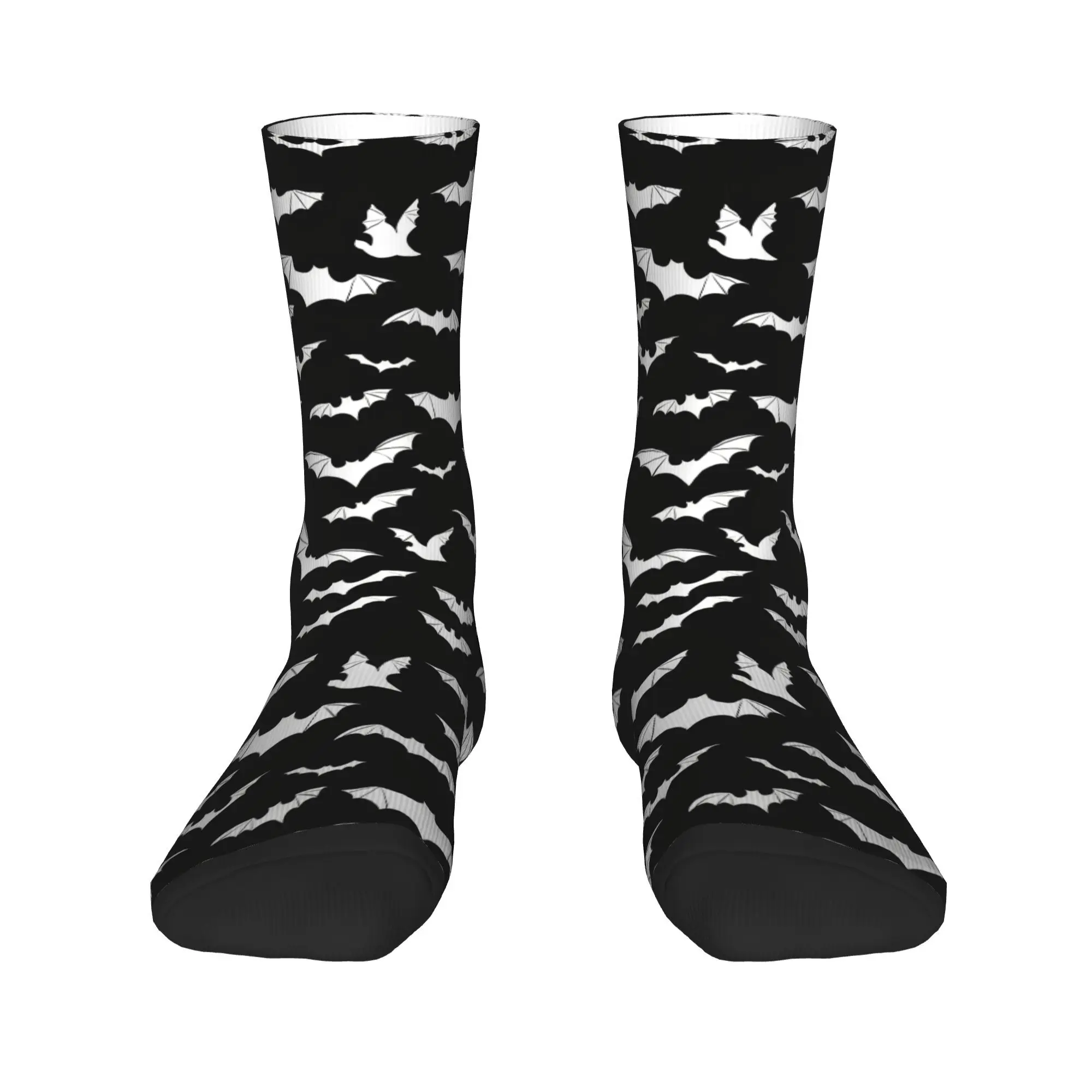 Men Socks Halloween Skull Bone Bat Stockings Non Skid Quality Socks Autumn Gothic Graphic Climbing Socks