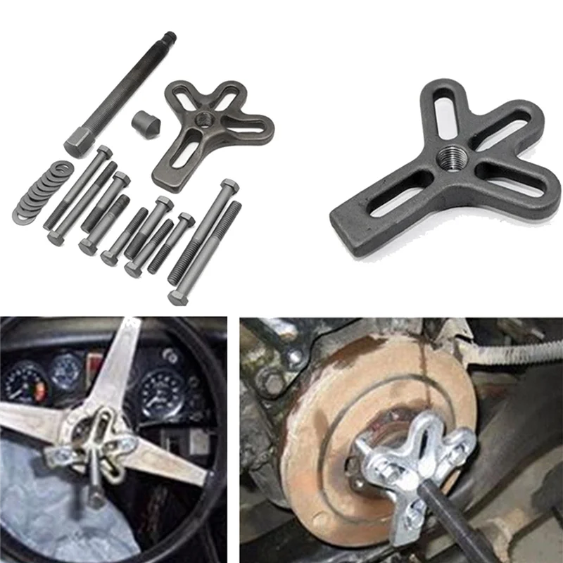 

13 PCS Auto Steering Wheel Puller Harmonic Balancer Gear Pulley Crankshaft Tool Kit Disassembly Removal Tool Set