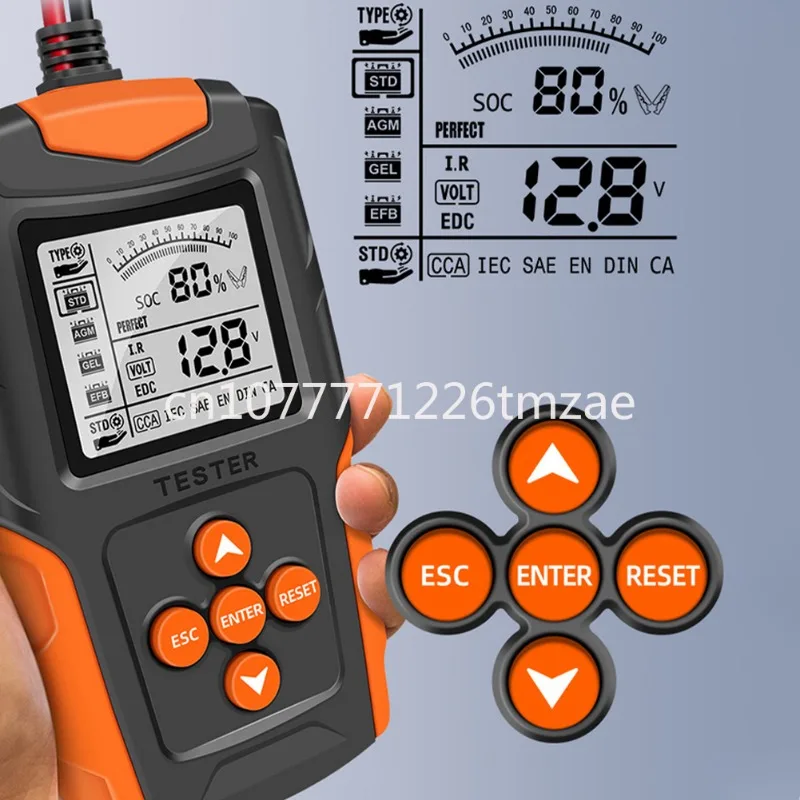 12V/24V Battery Load Tester Digital Display Battery Capacity Car Motorcycle Battery Analyzer