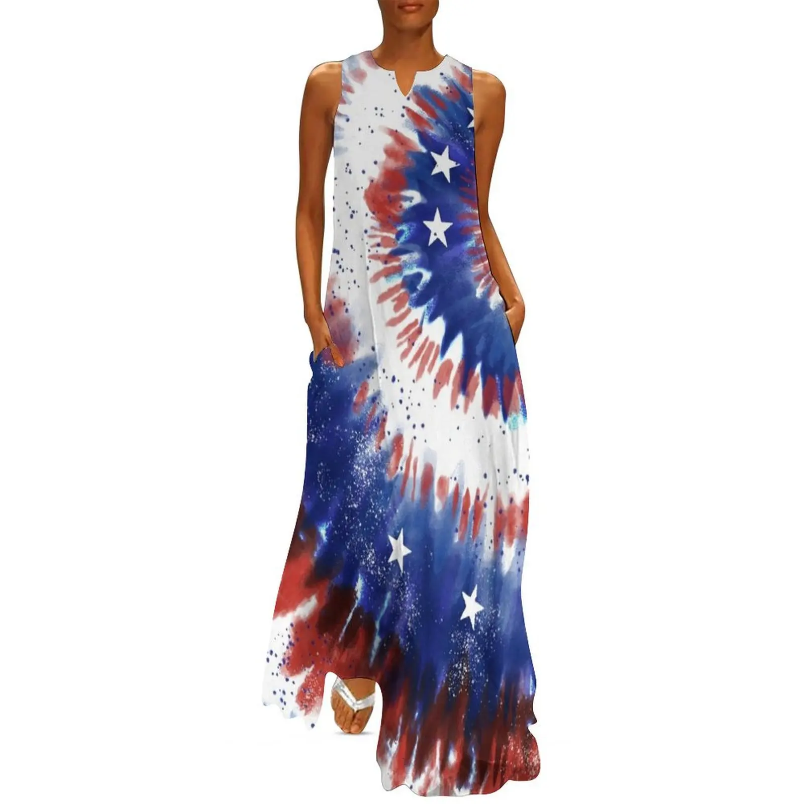 

4th of July Tie-Dye Spiral Long Dress festival outfit women ladies dresses for special occasions Women"s clothing