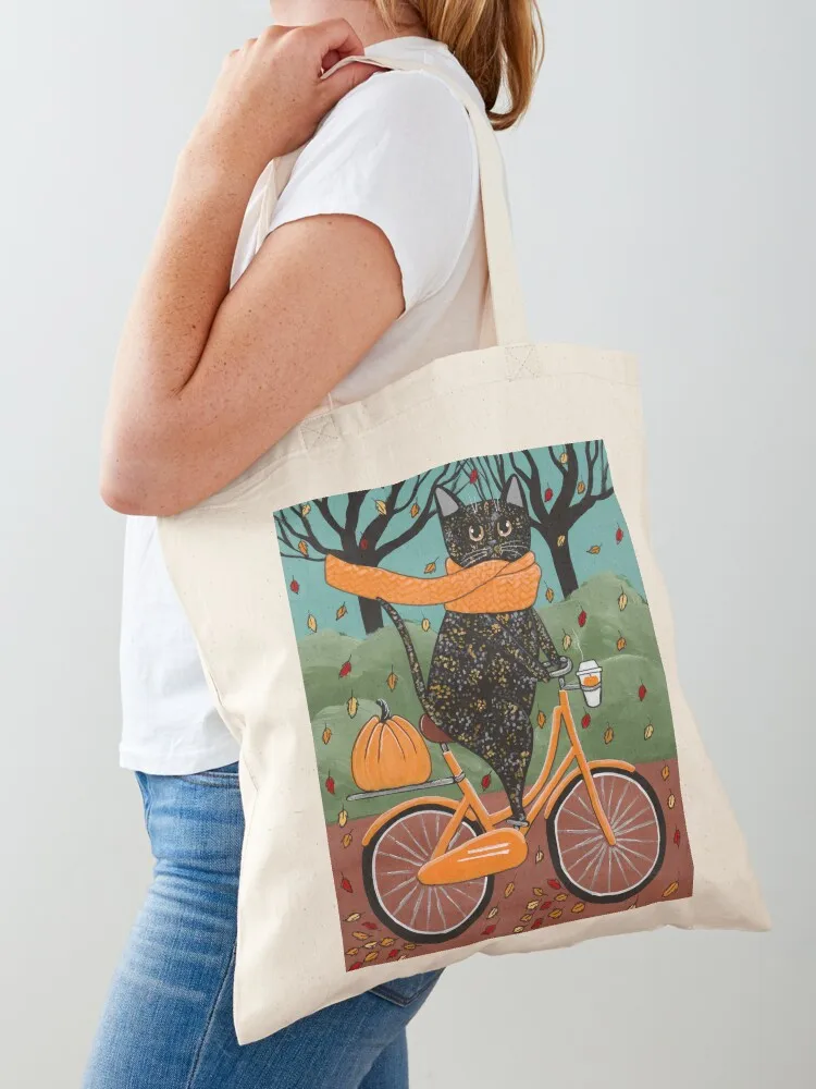 

Tortie Autumn Bicycle Ride Cat Tote Bag woman shopping bag large tote bag tote women Woman shopper