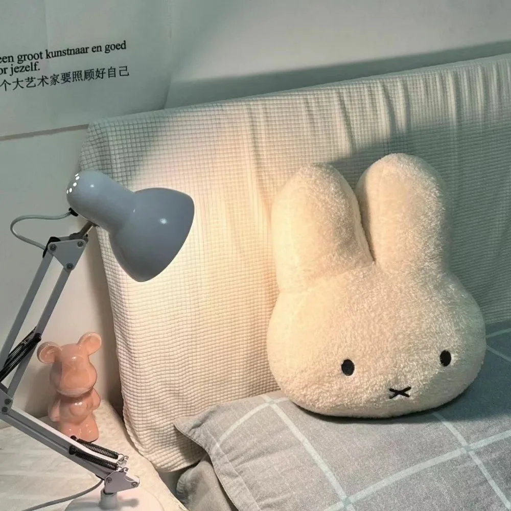 Ins Style Miffy Rabbit Plush Pillow Soft Stuffed Animal Doll Bedroom Decoration Backrest Cushion Sleep Toy for Girls Gift