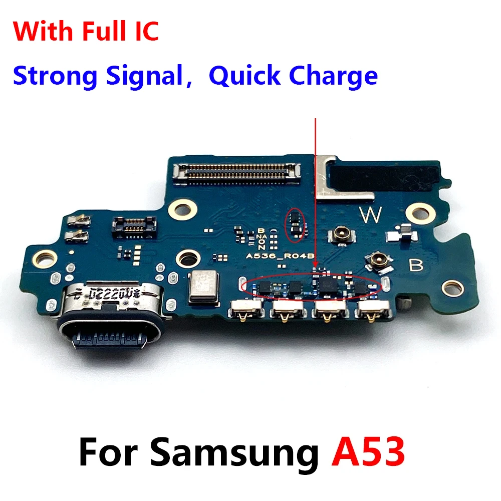 New For Samsung A53 5G A536 A536B USB Charging Port Mic Microphone Dock Connector Board Flex Cable Repair Parts