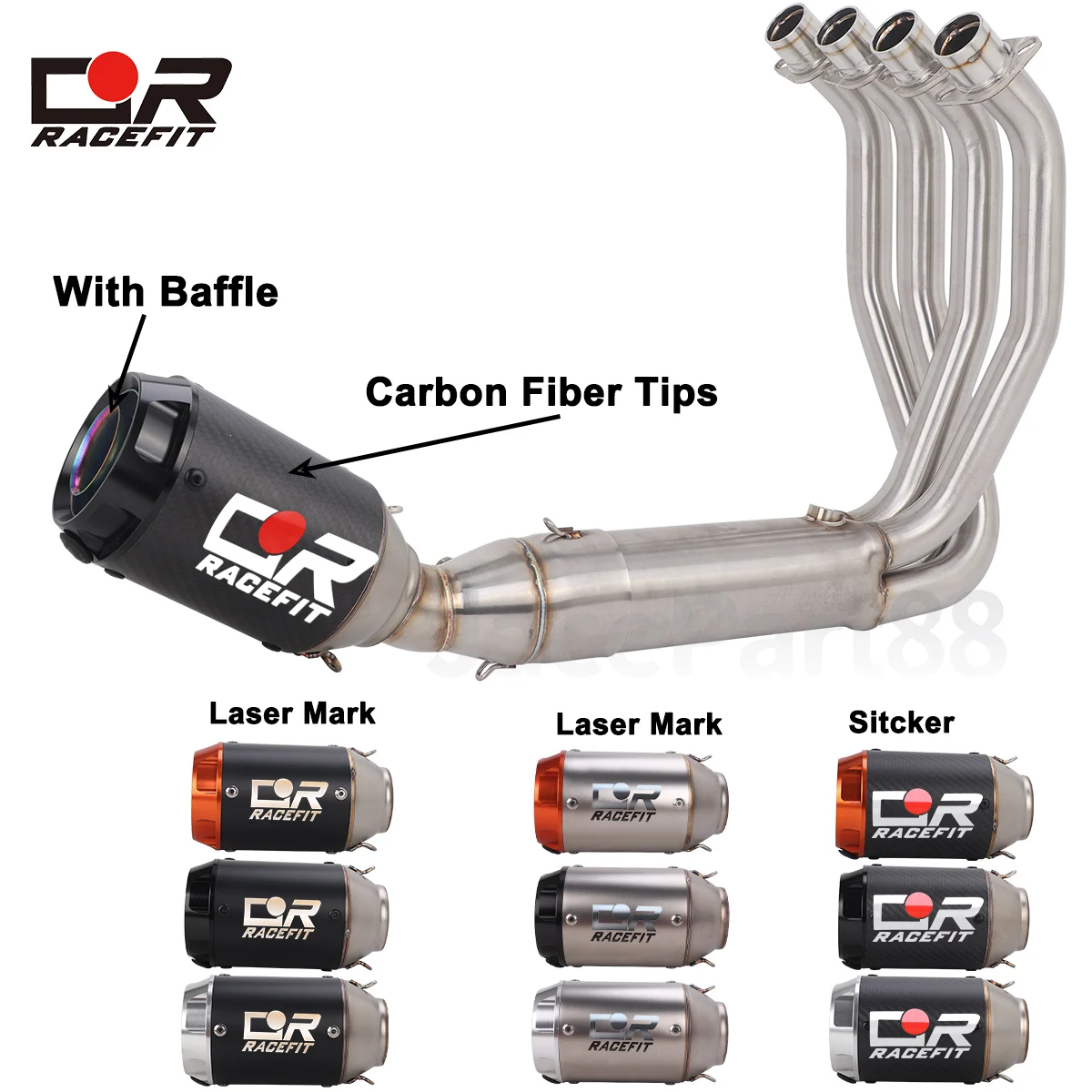 Underbody Low Mount Full System Exhuast Front Link Pipe For Kawasaki Ninja ZX4R ZX4RR 2023-2025 51mm Muffler with DB Killer