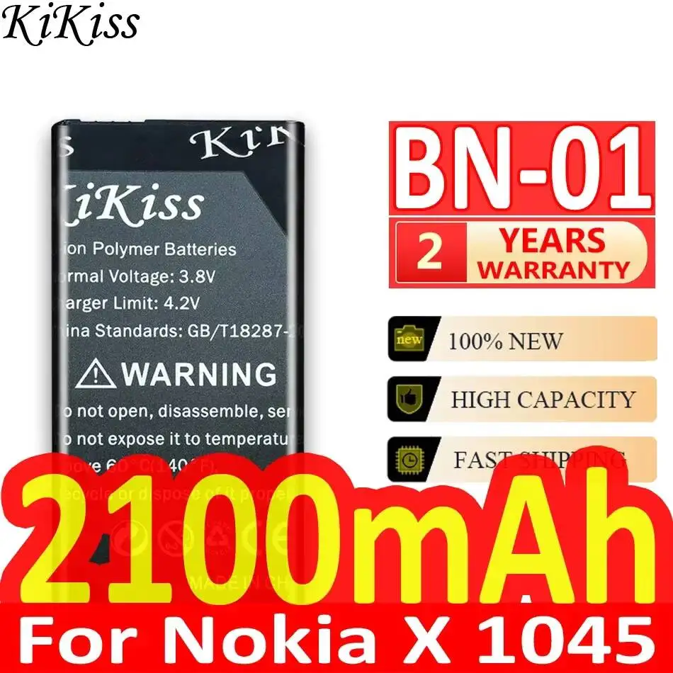 Надежный аккумулятор для мобильного телефона Nokia X 1045 RM-980 Normandy X2 X+ Plus 1013 X2DS BN-01 2100 мАч