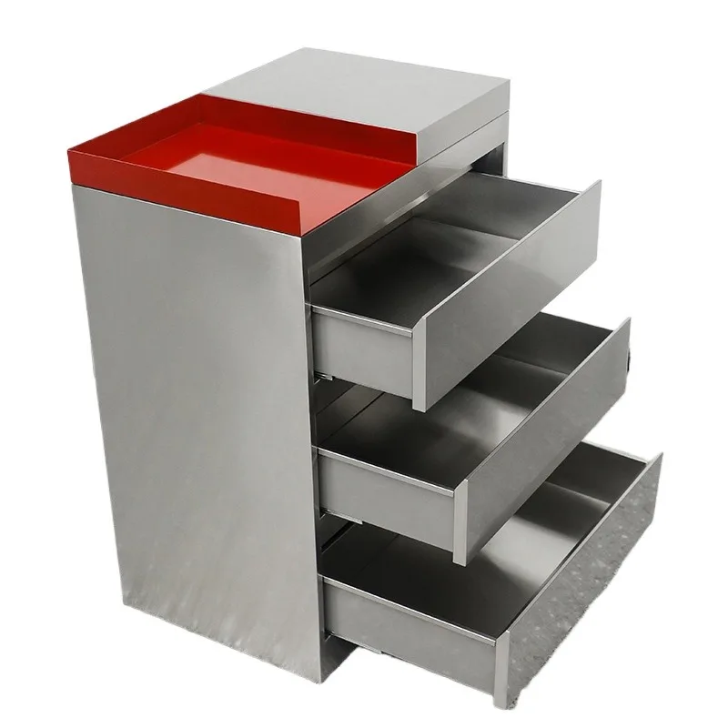 Stainless steel hair salon tool cabinet, hair storage artifact with drawers, trolley, hair salon specific tool stand