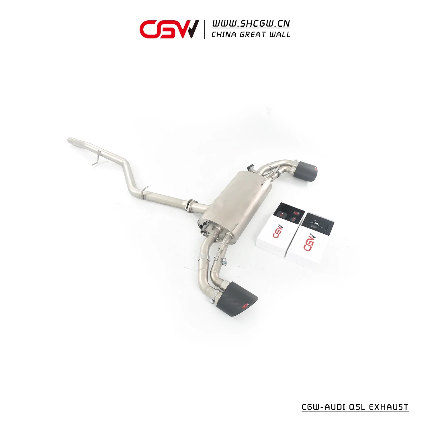 Active Sound 304 Stainless Steel Racing Muffler  Electric Valves Catback Exhaust Pipes  Q5L 2.0T 2018-2025