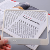 3X Reading Magnifier Large Full Page Magnifying Sheet with LED Lights Lightweight For Books Kids Seniors Reading