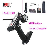 FlySky GT3C FS-GT3C Remote Controller 2.4Ghz 3CH Transmitter  built-in battery with GR3E Receiver For RC Cars Boat