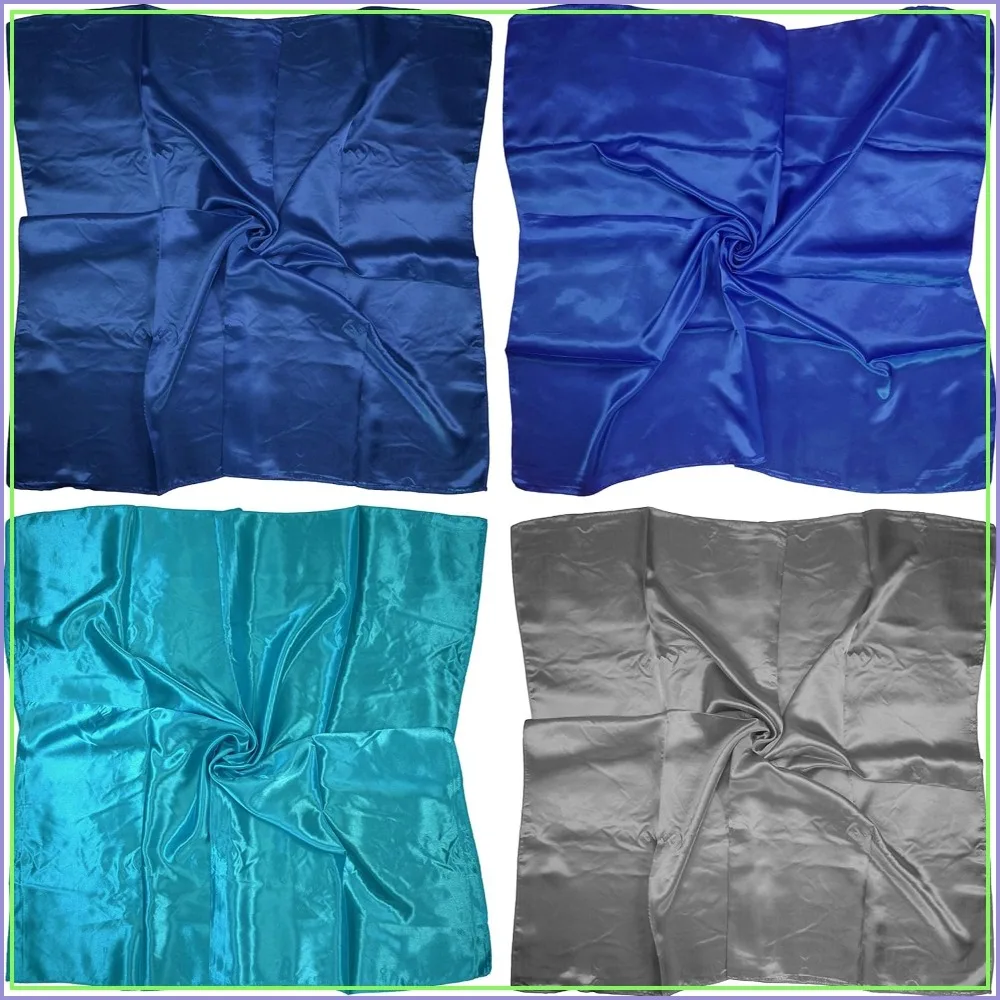 

4 Pc Set Large 35 x 35 inches Satin Square Scarves Neck Hair Head Scarf Bundle