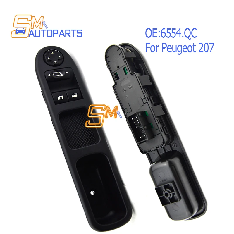 

6554.QC 6554QC New Drive Side Power Window Control Switch For Peugeot 207 Citroen C3 Picasso 2007 2008 2009 2010 201-2014