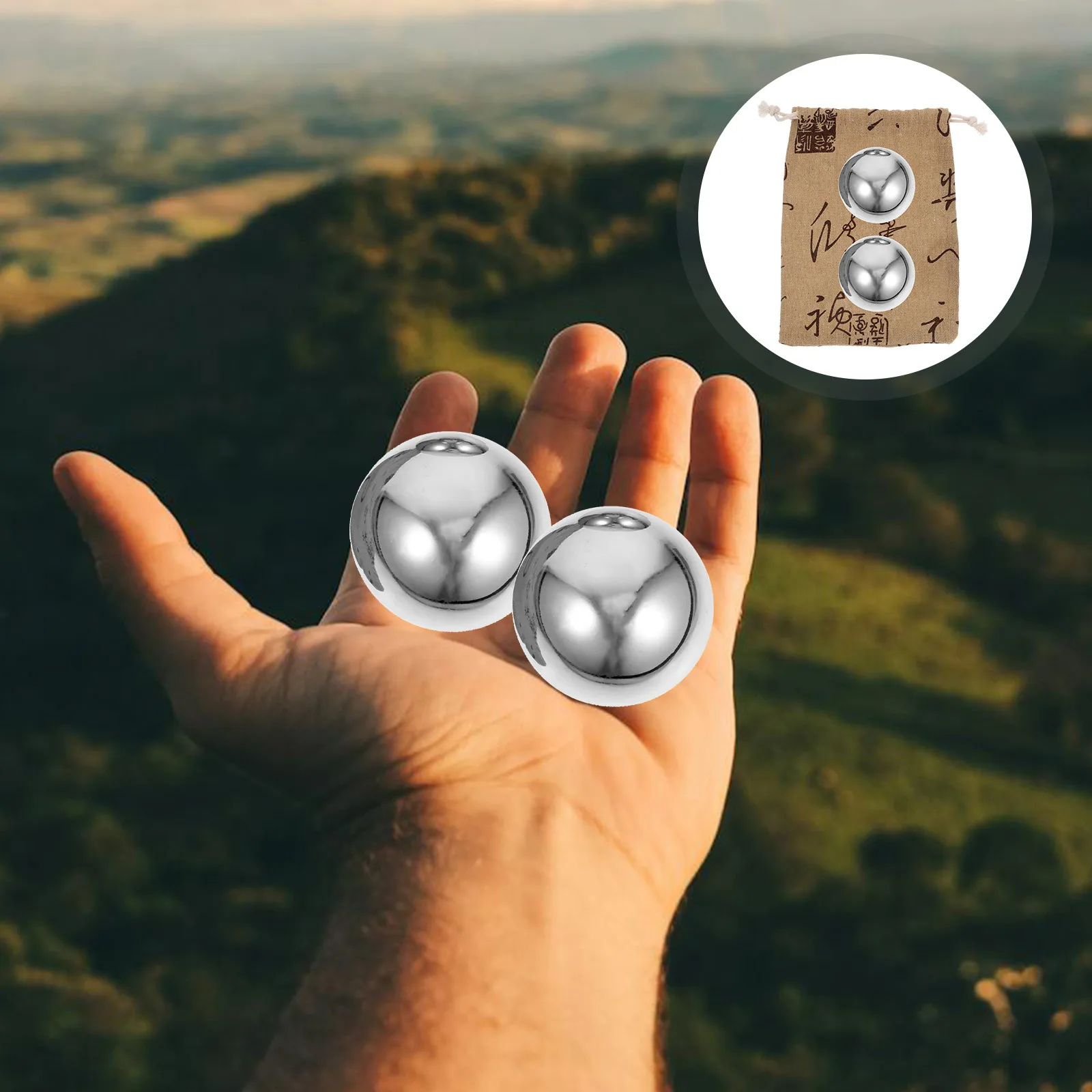 

Portable Handballs Stainless Steel Small Massage Balls for Palm Fitness Smooth Surface Relaxing Elderly Practical Tool