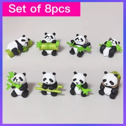 Miniatures Figurines Cute Panda Model Ornament DIY Crafts Toys Resin Mini Landscape Decoration for Home Decor Supplies Gifts