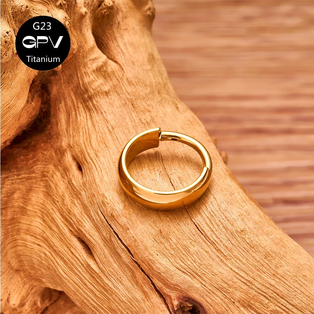 G23 F136 Titan-Ohrringe, kalter Wind, konservierte Farbe, vakuumvergoldet, Herren- und Damen-Ohrringe, perforierter Schmuck – Detail 3