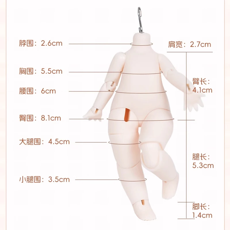 Corps de poupée Mjd 1/12, corps mobile multi-articulations pour filles, bricolage habiller les jouets Bjd