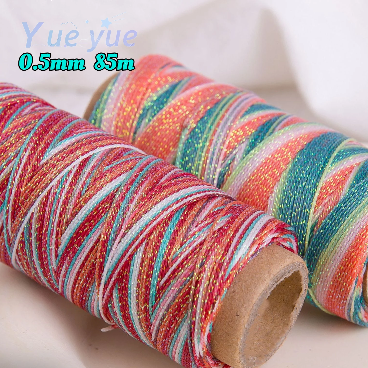 High End 0.5mm Starry Sky Segment Wax Dyed Wire, 85M DIY Hand Rope, Keychain, Macrame Hand Woven