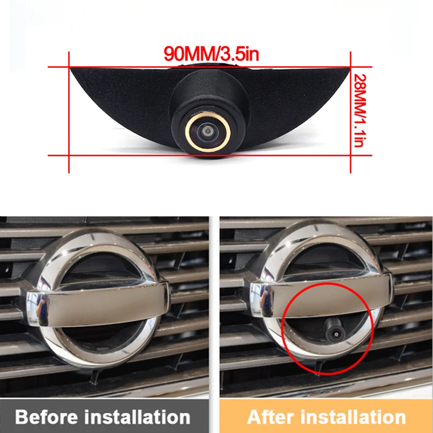 CCD AHD 170° Vehicle logo Front View Camera For Nissan X-Trail Tiida Livina Qashqai Fairlady Pulsar Cube Armada Frontier Fisheye